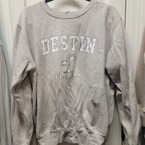 DESTIN FLORIDA Neutral Color Pullover Sweatshirt Size Medium